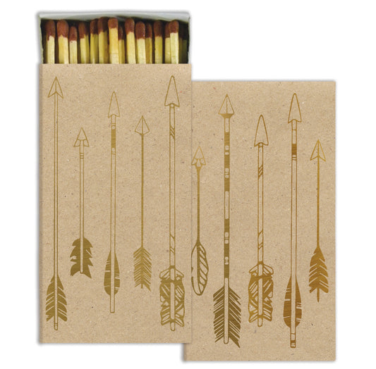Decorative Match boxes  - Gold foil arrows