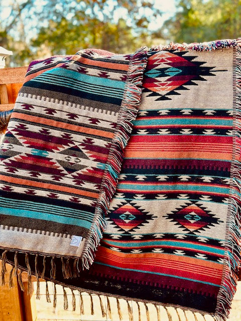 Reversible Aztec Blanket Throw